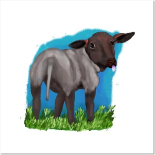 Cute, black lamb Posters and Art